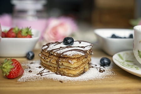 blueberry pancake with chocolate syrup thumbnail
