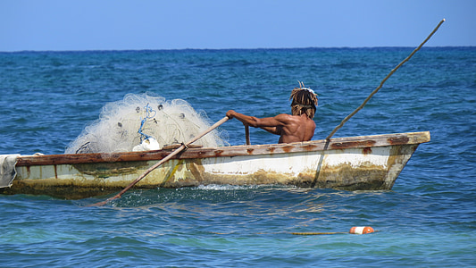 man rowing white boat thumbnail