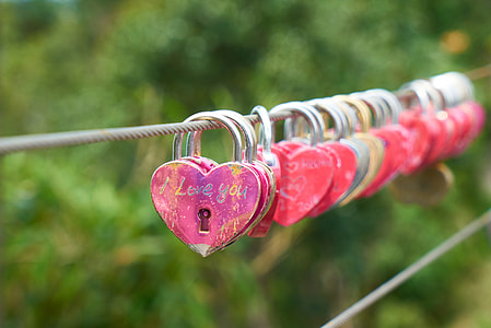 red-and-purple heart-shaped padlock lot thumbnail