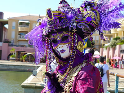 person wearing masquerade at park thumbnail