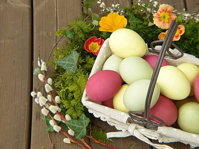 dozen of egg on basket near green garland thumbnail