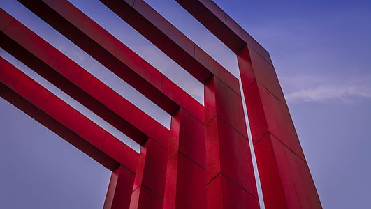 low-angle photography of five red arch gateway thumbnail