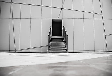 silver staircase in middle on road thumbnail