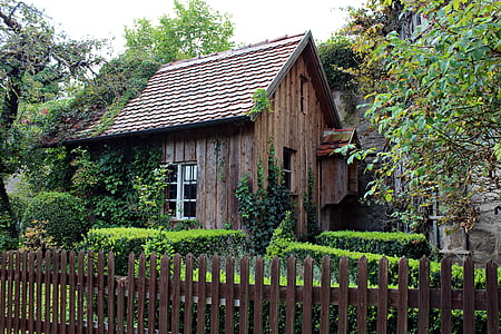 brown wooden house surrounded with green trees thumbnail