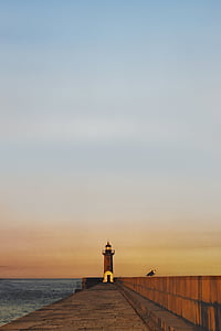 brown and white lighthouse under blue sky thumbnail