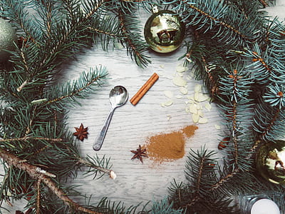 Christmas wreath on wood thumbnail