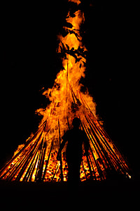 person's silhouette in front of bonfire thumbnail