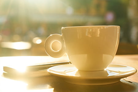 white ceramic tea cup on saucer thumbnail