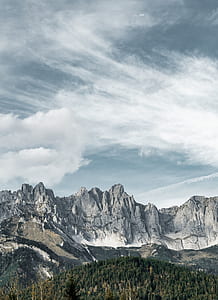 mountains under white clouds thumbnail