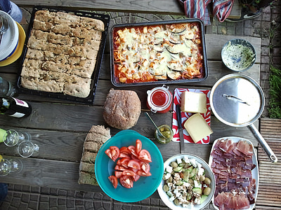 assorted foods on trays thumbnail