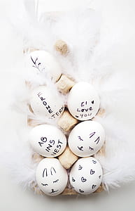 seven decorative poultry eggs thumbnail