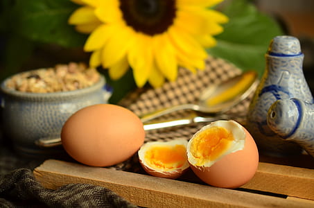 two brown hardboiled egg thumbnail