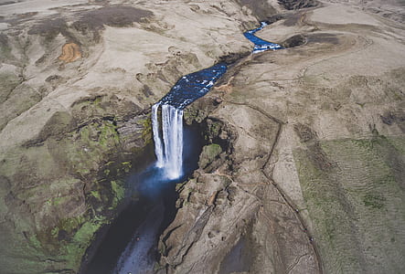 aerial photo of waterfalls thumbnail