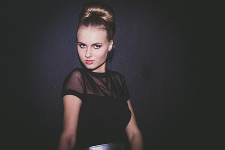 woman wears black blouse thumbnail