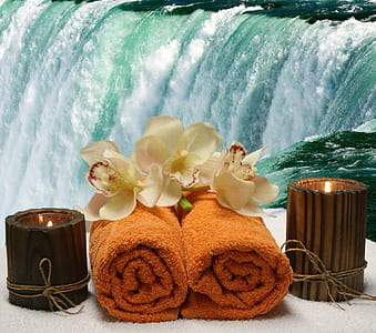 two towel near candles thumbnail