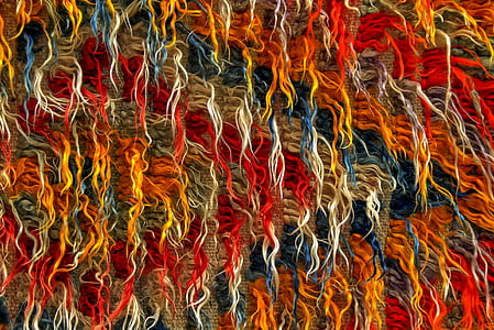 red, orange, and brown textile thumbnail