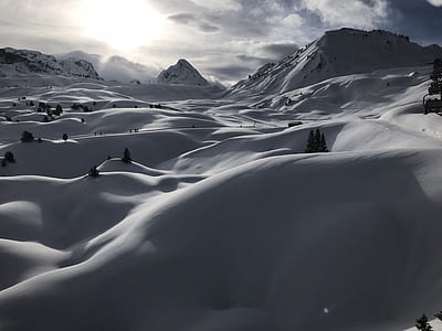 landscape photography of mountains covered with snow thumbnail