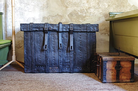 black and brown wooden chest boxes thumbnail