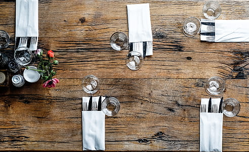 High-angle Photography of Utensils With Napkins thumbnail