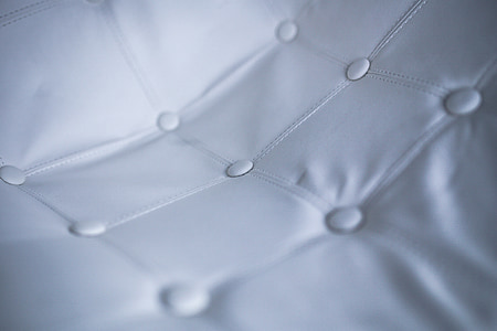 tufted white leather cushion thumbnail