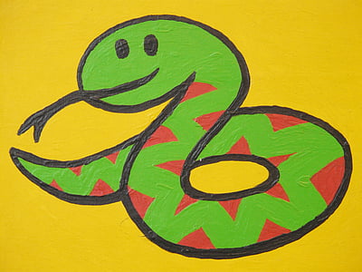 green and red snake drawing thumbnail