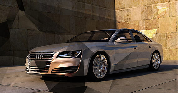 gray Audi sedan on gray floor tile thumbnail