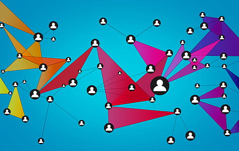 Abstract Network of People - Social Networks - Blue Background thumbnail