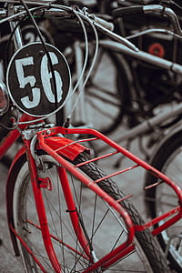 closeup photography of red bicycle thumbnail