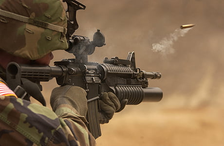 soldier firing M4 rifle thumbnail