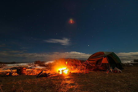 gray tent under blue sky thumbnail
