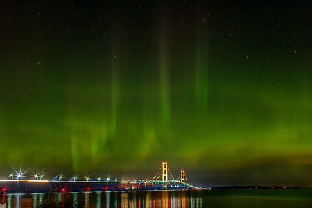Mackinac Bridge, Northern Lights thumbnail