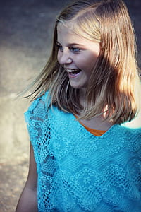 women's blue v-neck shirt thumbnail