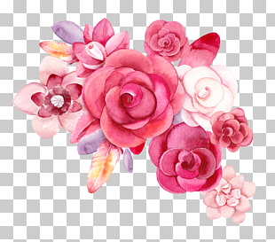 Still Life: Pink Roses Flower Creative Watercolor, Drawing Flower Flower ps material,Red flowers, pink petaled flowers PNG clipart