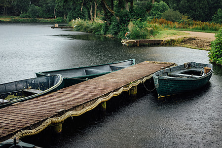 green and gray row boat on body of water thumbnail
