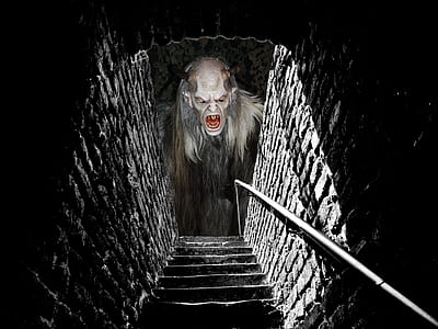 hairy monster on top of stairs thumbnail