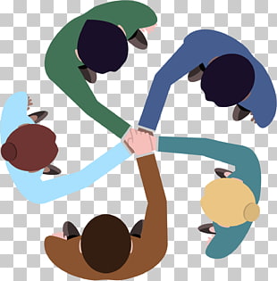 Teamwork Logo , team work, group of five people illustration PNG clipart