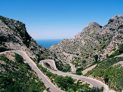 aerial view of mountains and green leafed trees thumbnail