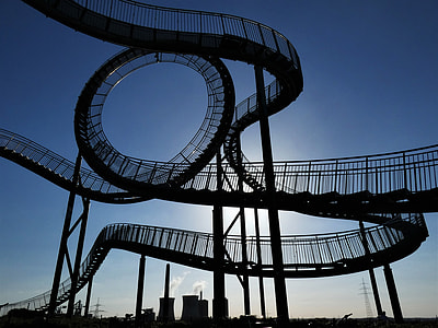 worm's-eye view photography of amusement ride thumbnail