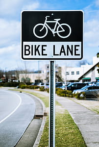 Black and White Bike Lane Signage thumbnail