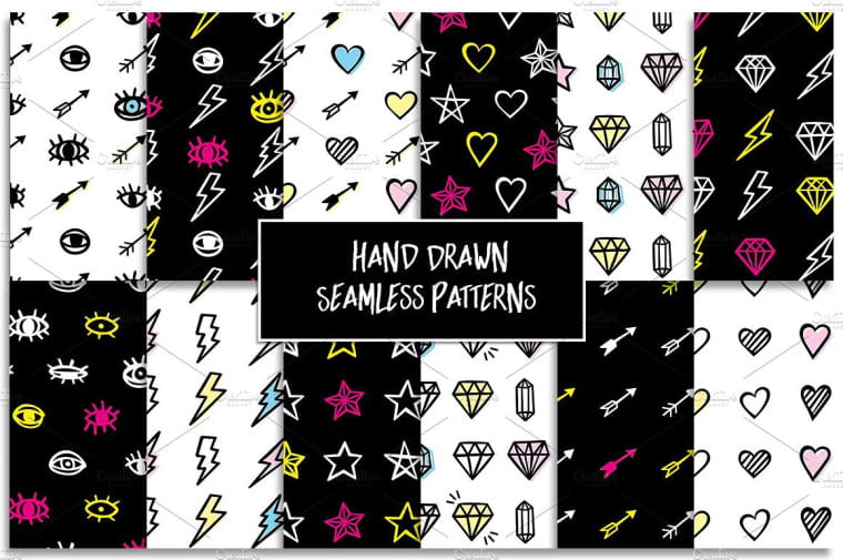 Hand Drawn Seamless Patterns eps file