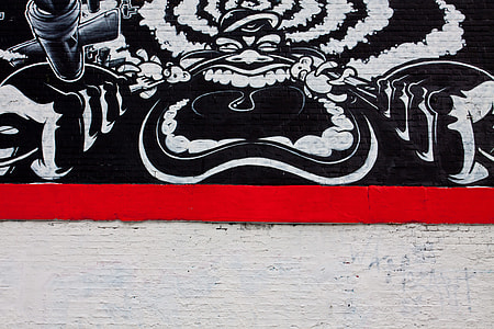 Wide-angle shot of some street art thumbnail