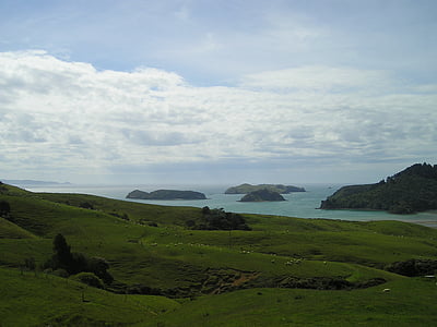green hill near body of water thumbnail