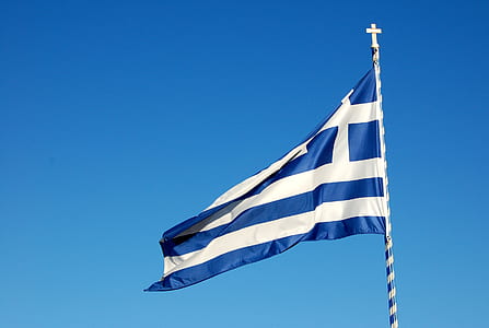 raised white and blue flag thumbnail