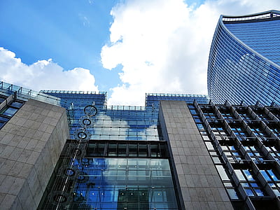 sky, clouds, building, glass thumbnail