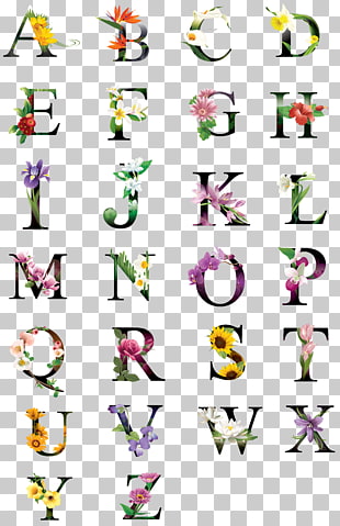 ABC's Lowercase , alphabet collection, floral alphabetical decor PNG clipart
