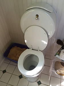 clean ceramic toilet bowl with opened lid thumbnail