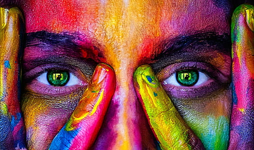 closeup photo of person with paint thumbnail