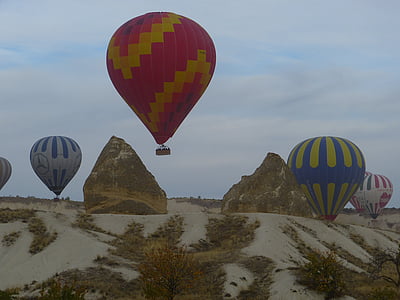 photo of assorted-color hot air balloons under cloudy blue sky at daytime thumbnail