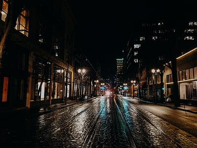 street, night, road, reflection thumbnail
