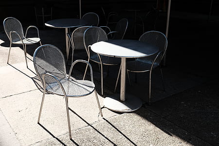 round gray table with chair thumbnail